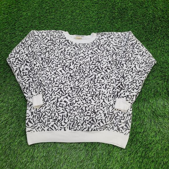 Vintage Geometric AOP Sweatshirt Womens XL 22x23 Boxy - Picture 1 of 11